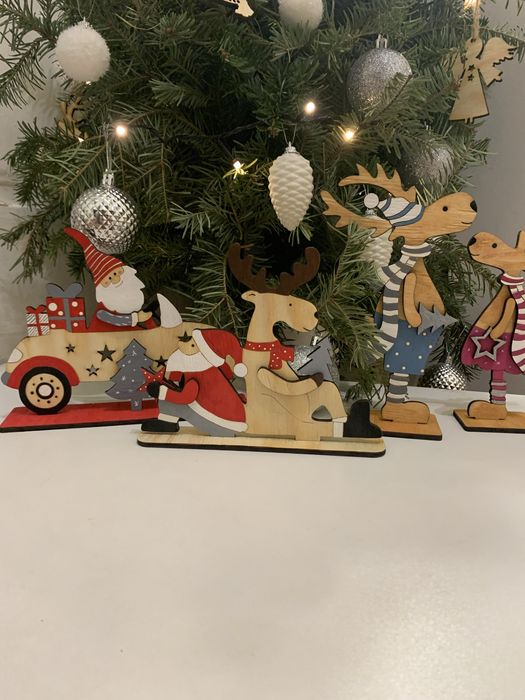 Новорічний декор, еко декор з фанери ,  композиції  новорічні