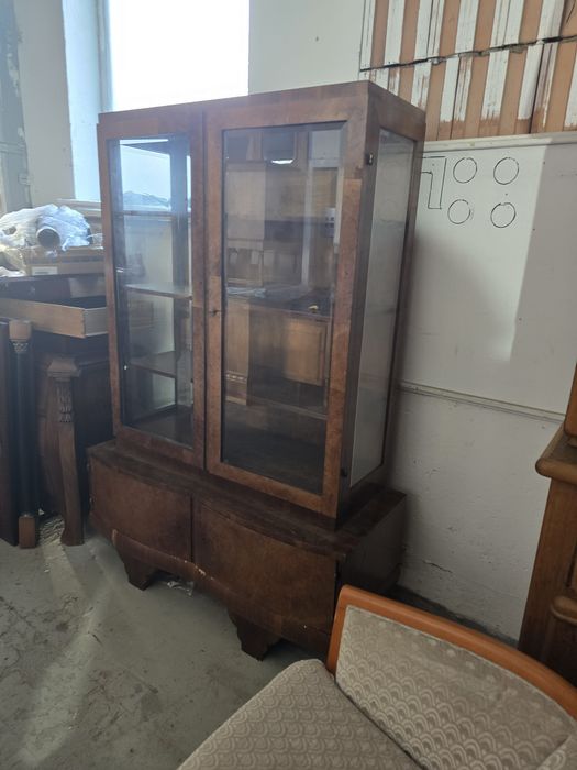 Rezerwacja. Witryna Art Deco / biblioteczka przeszklona – do renowacji