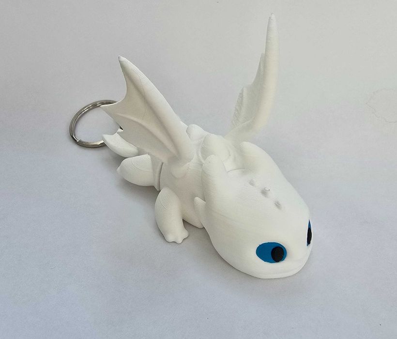 Брелок для ключів біла денна фурія Light Fury фурия белая дракон