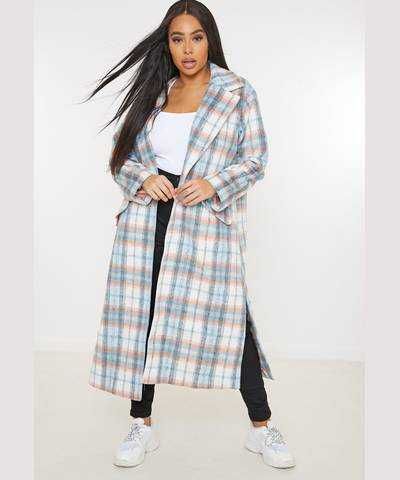 Płaszcz Damski W Kratkę Maxi MISSGUIDED PLUS SIZE 44,46