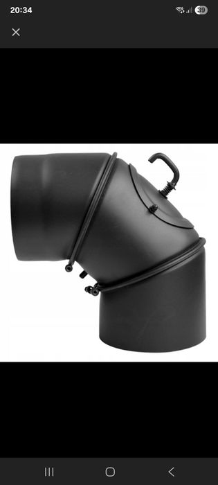 Kolano dymowe 160 z szybrem i wyczystką 90°