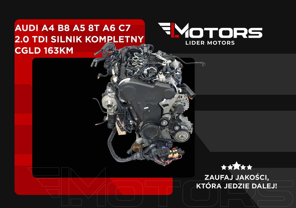 Audi A4 B8 A5 8T A6 C7 2.0 TDI CGLD 163KM Silnik Kompletny Kędzierzyn ...