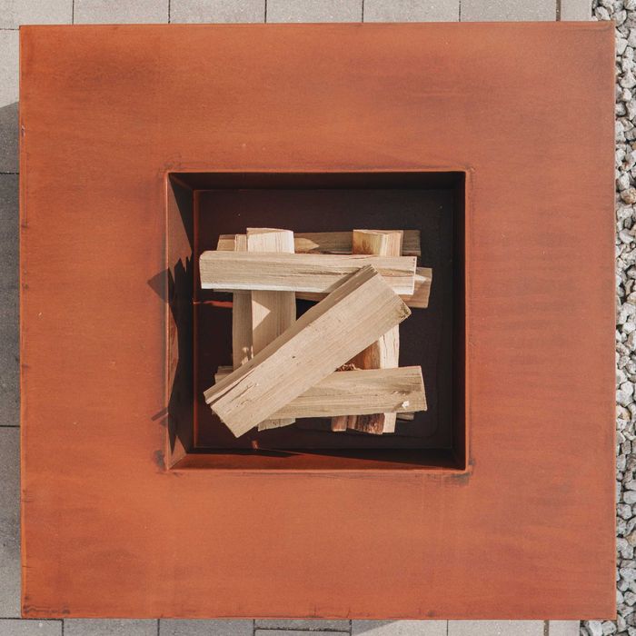 Palenisko ogrodowe Stal Corten Kwadrat 80 cm + GRATIS Kijki Stal