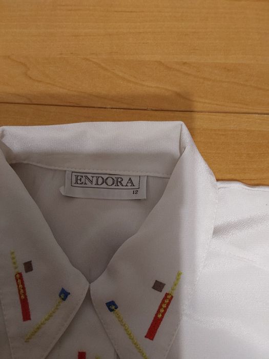 Bluzka biała krótki rękaw ENDORA 12 ( 40 ) w idealnym stanie