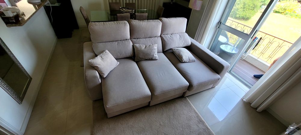 Sofá 3 lugares com chaise long