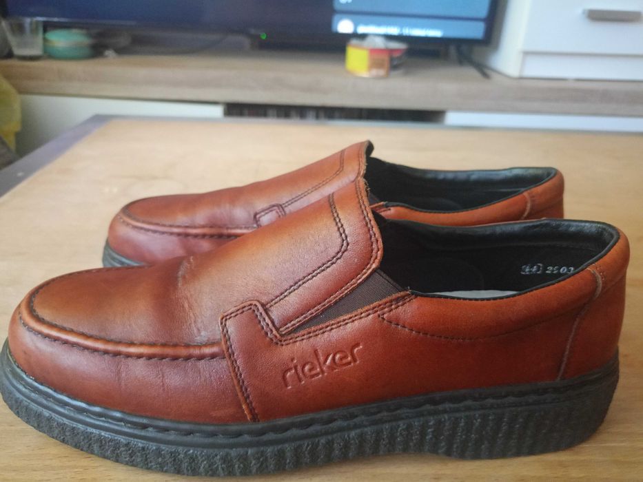 RIEKER ANTISTRESSS Mokasyny r 44 28cm  Skora Stan BDB Okazja Skora