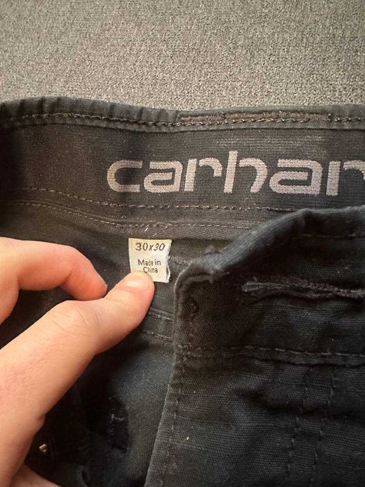 штани Carhartt work pants double knee чорні 30