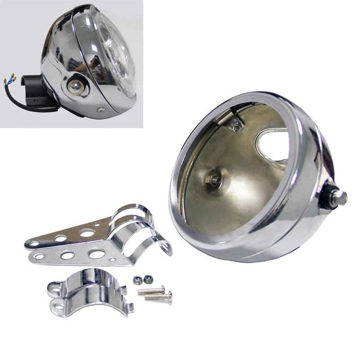 Farol Frontal LED 5.75 Polegadas com Caixa Côco Suportes para Bainhas