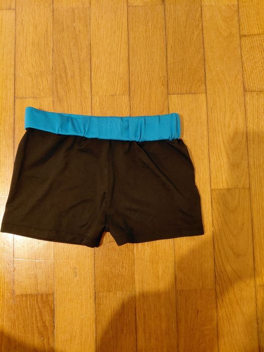 Calções / Shorts de Ginástica e Patinagem Artística Preto e Azul 6 Anos