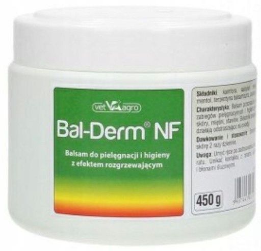 maść rozgrzewająca dla zwierząt vet agro bal-derm 450 g