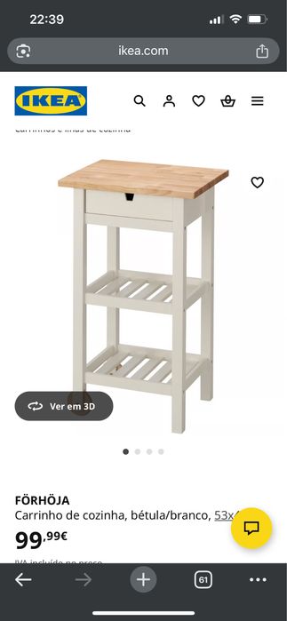 Carrinho de Cozinha Ikea Forhoja