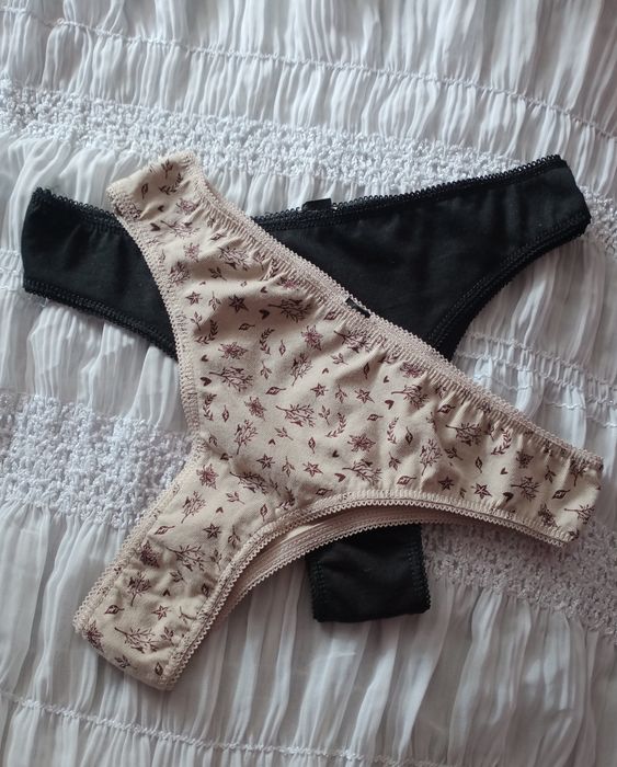 Stringi damskie bawełniane - 2 sztuki