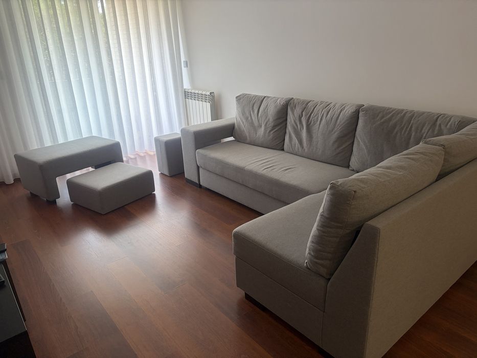 Sofá-cama Novo Cinza