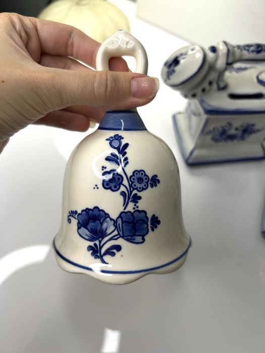 Вінтажний фарфор Delft / дзвіночок та скарбничка