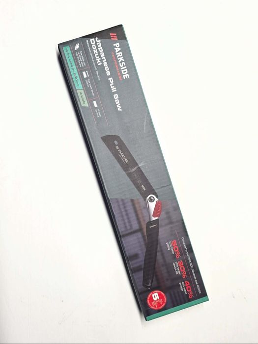 Parkside Performance piła japońska składana Dozuki grzbietnica 19T/cal 240/540 mm

Stan nowy. Oryginalne opakowanie, nieotwierane