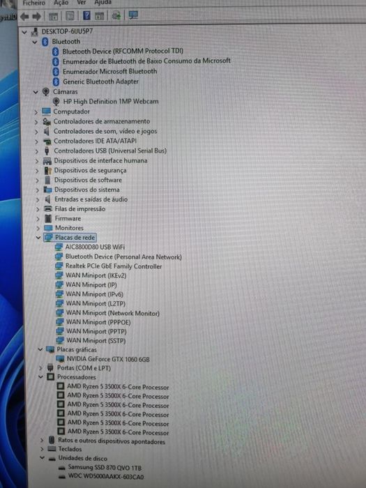 Computador Gaming c/rysen 5 3500x + monitor HP de 24 polegadas