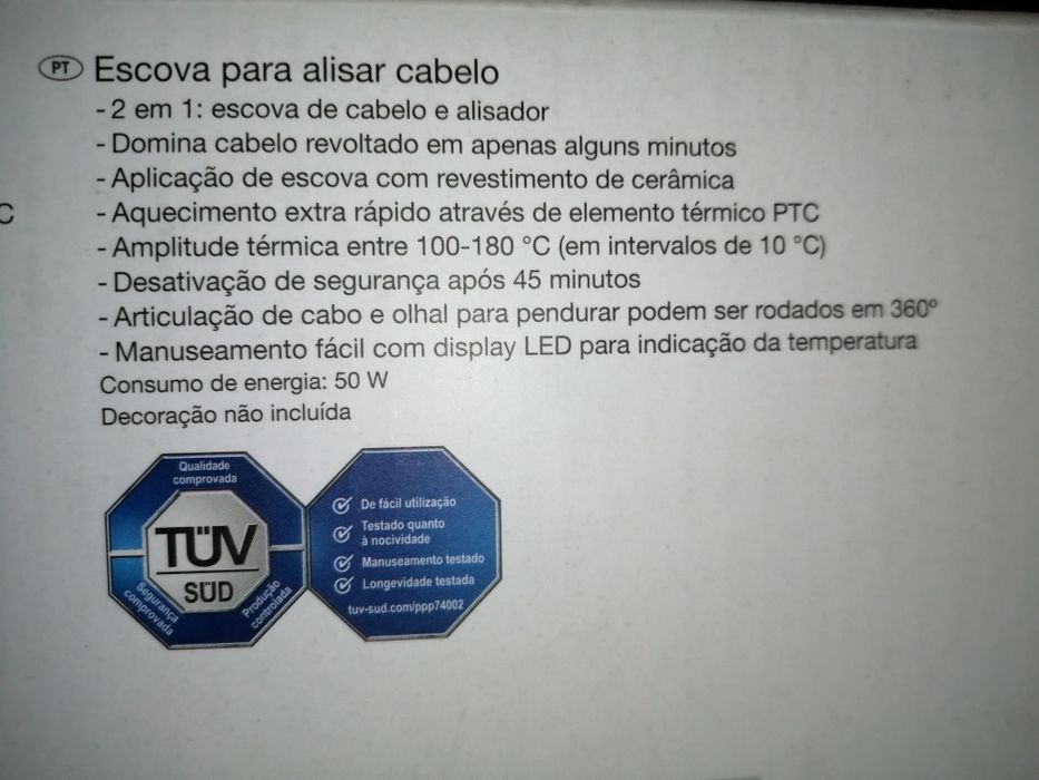 Prancha /escova eléctrica para alisar cabelos /como nova/com caixa