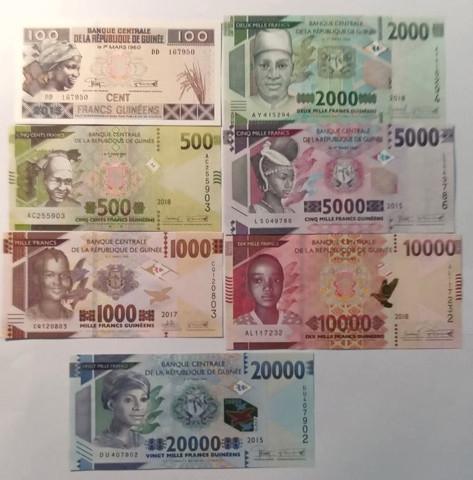 Set notas UNC da Guiné