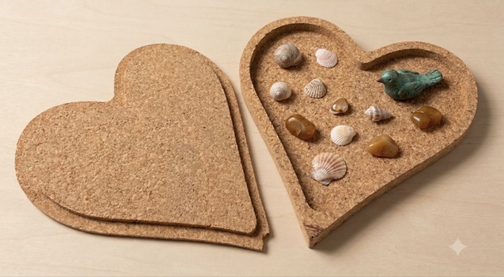 Caixa Decorativa Coração em Cortiça – Obra de Arte com Relevo Único