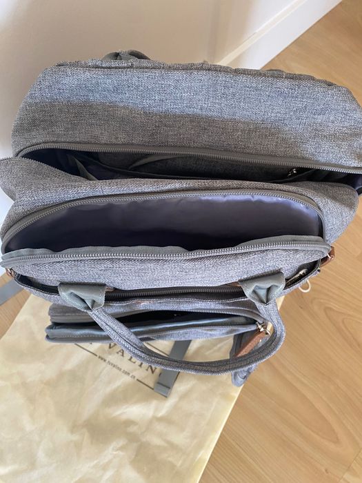 Mochila de maternidade ruvalino cinzenta