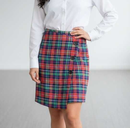 Spódnica w kratę Bershka