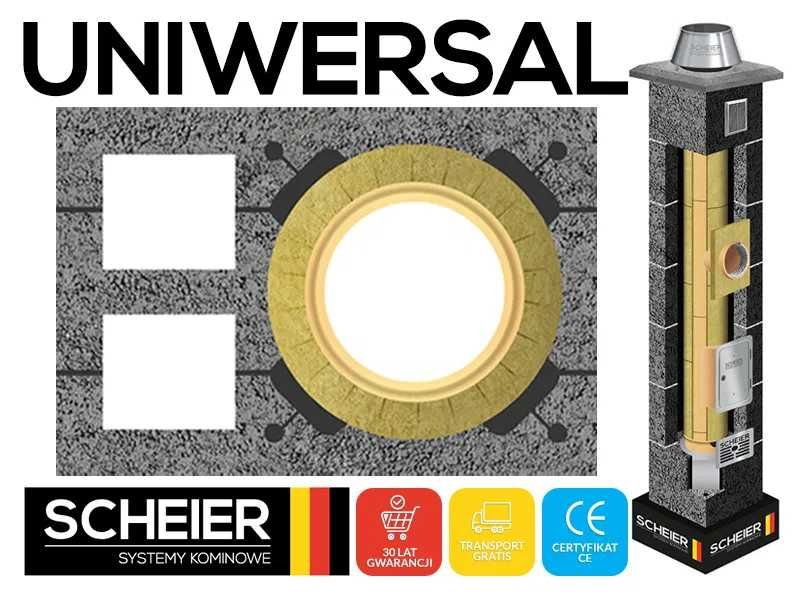 Komin ceramiczny system kominowy KW2 fi 200 8m 36x54 izolowany Scheier