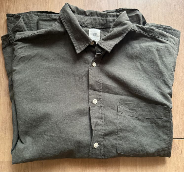 Koszula meska z dodatkiem lnu H&M