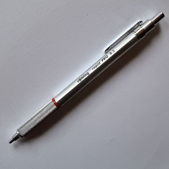 Ołówek automatyczny Rotring Rapid Pro 0,5 mm, Precyzyjny, Srebrny Japonia