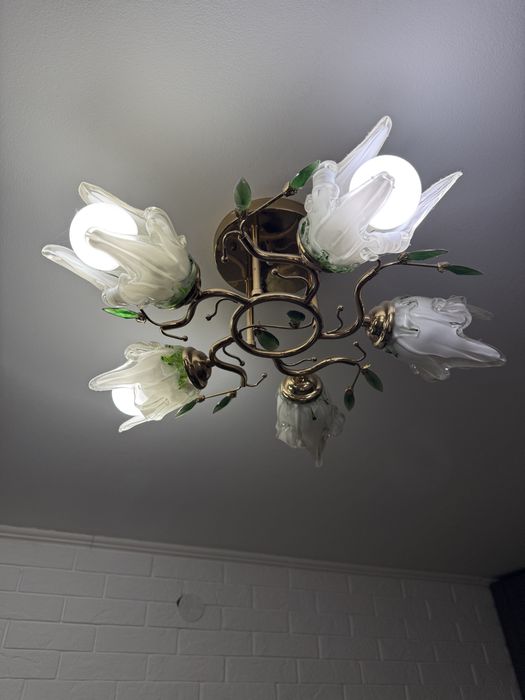 Люстра  з квітковими плафонами
