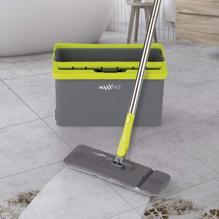 Mop płaski do czyszczenia podłóg składany z wiadrem 5L Maxxmee