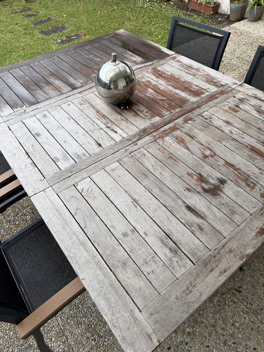 Mesa de madeira para jardim retrátil