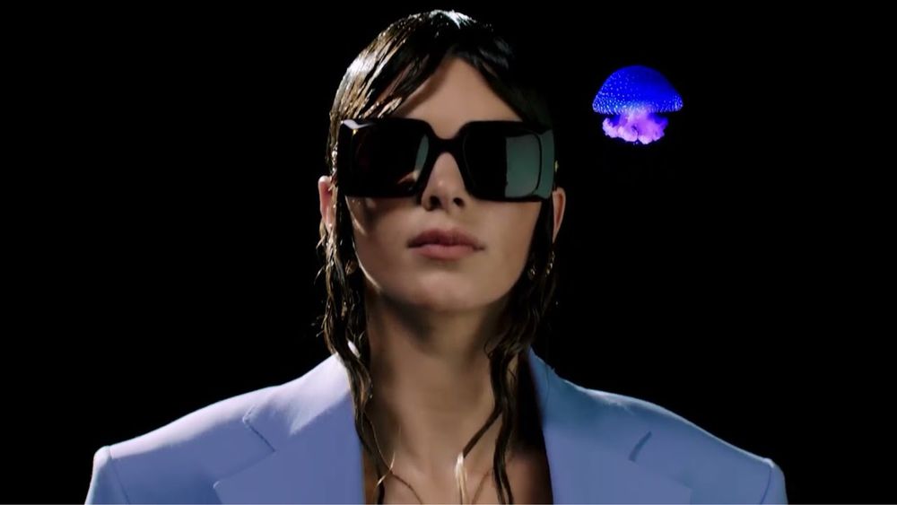 Okulary przeciwsloneczne Kendall+Kylie duze czarne 2024 GG oversize