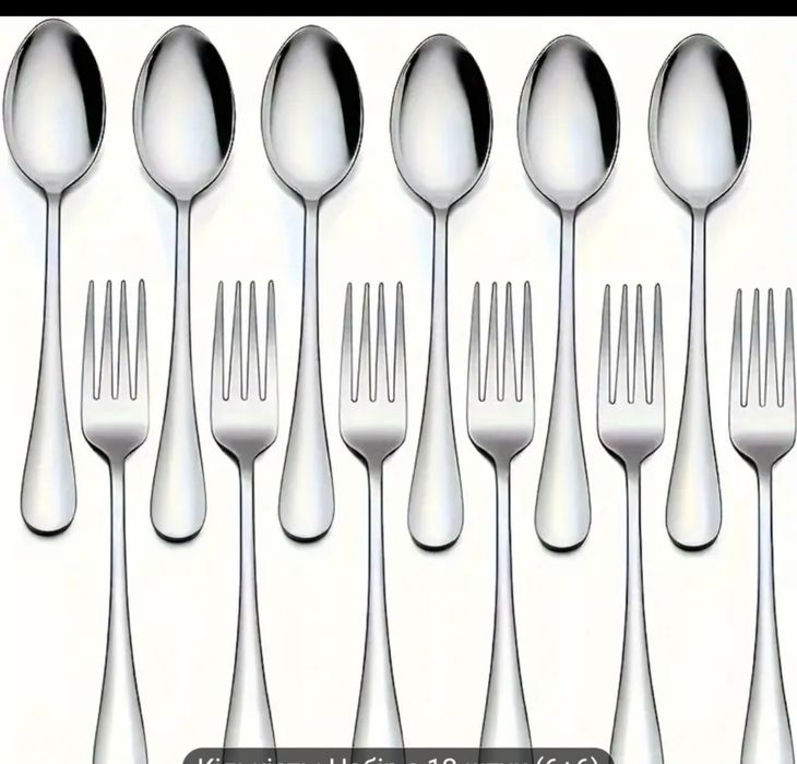12шт набір ложки столові,виделки з нержавіючої сталі. Нове