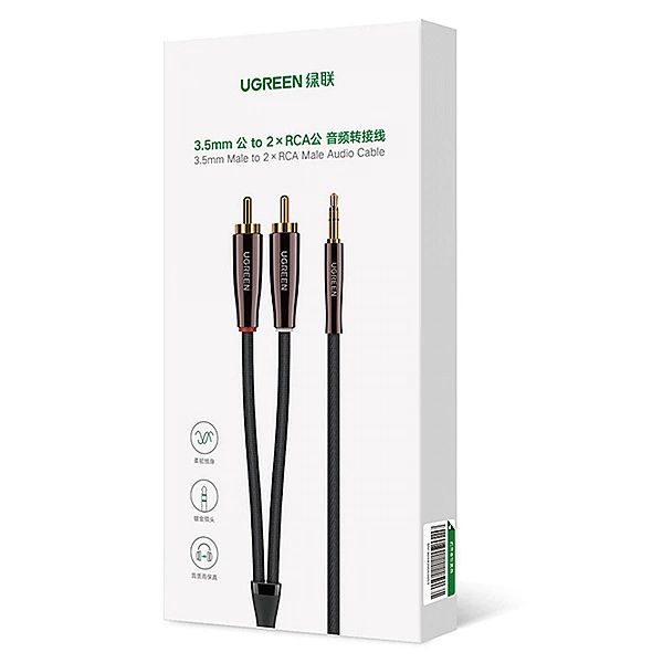 Ugreen kabel przewód audio 3,5 mm mini jack (męski) - 2RCA (męski) 2m