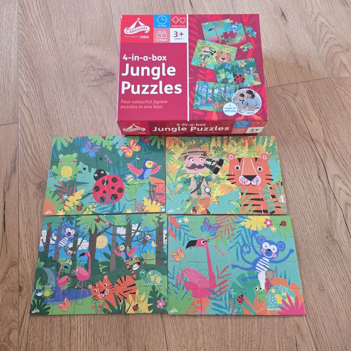 Puzzle układanka trefl clementoni Montessori czuczu 3 + dzungla safari