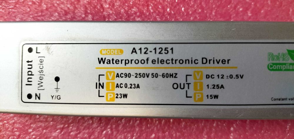 Transformator z 230V na 12V wododporny