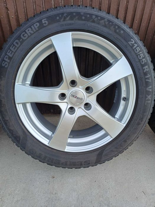 Koła zimowe 5x112 17 7J ET38 Semperit 215/55 R17  DEZENT Audi Volkswagen Skoda Seat