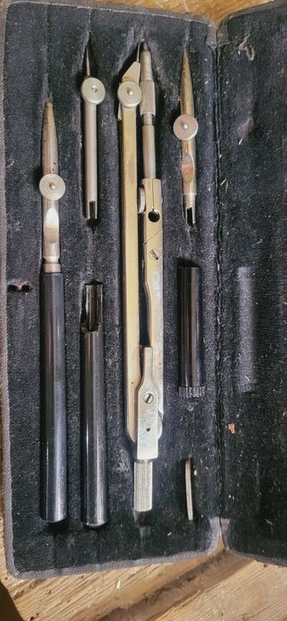 Zestaw Kreślarski Cyrkle SKALA PRECISION Vintage PRL –Bez Rdzy!