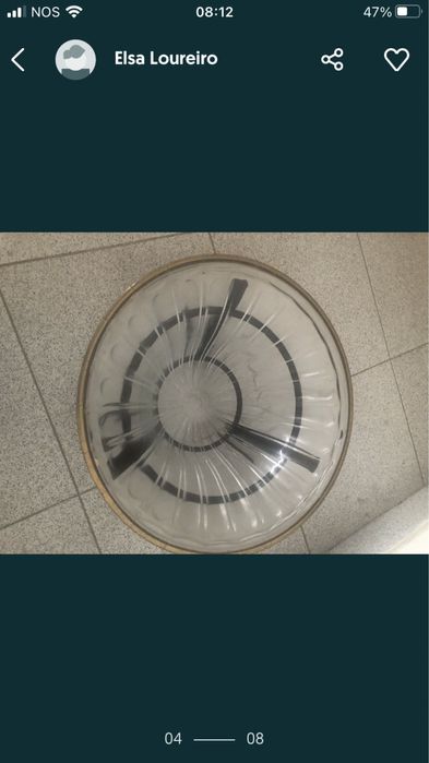 Fruteira vidro com base em ferro