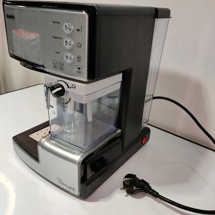 B80 Kolbowy ekspres ciśnieniowy BrevillePrima Latte 1238Wsrebrny/szary