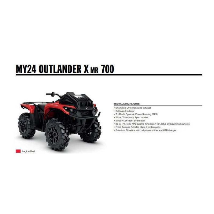 Quad BRP  CAN-AM OUTLANDER XMR 700 Legion Red 1SRC Dealer Motoprestige