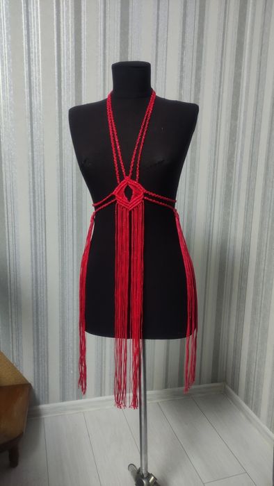 Накидка на плечі, чокер макраме