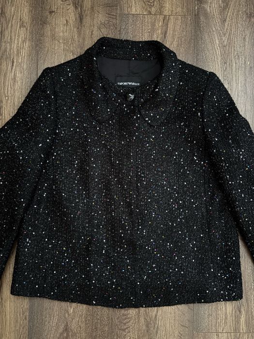 Піджак Emporio Armani Sequin Bouclé Tweed Jacket Original (штани брюка плаття шаль шарф хустка жакет)