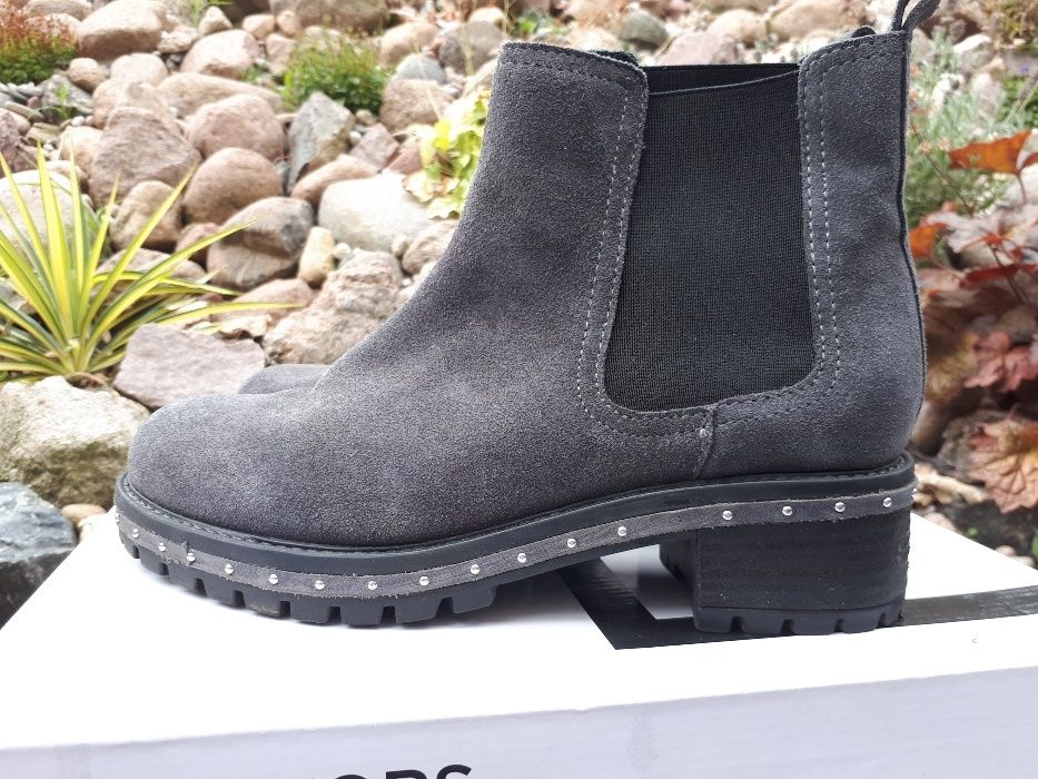 Sztyblety zamsz szare BRONX 38 markowe obuwie WYPRZEDAŻ