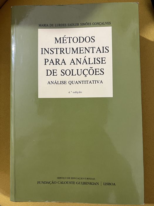 Métodos Instrumentais para Análise de Soluções Livro