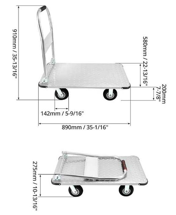 Wózek platforma udźwig do 1000 kg gumowe koła