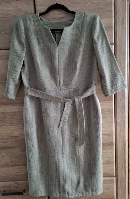Casulowa sukienka z paskiem, rozm. L