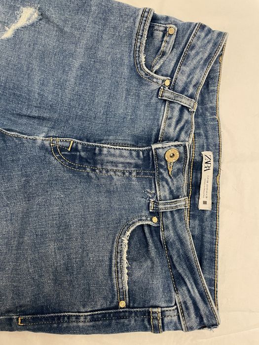Jeansy niebieskie podarte zara rozmiar 38