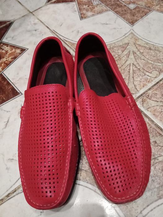 Кожаные мужские макасины.