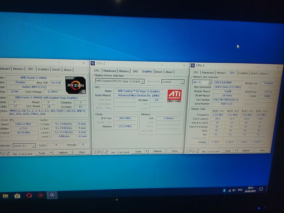 Mini pc‼️HP 705 g5,Ryzen 5 3400g,Vega 11,SSD 128g,RAM 8g,WiFi Bluetoot